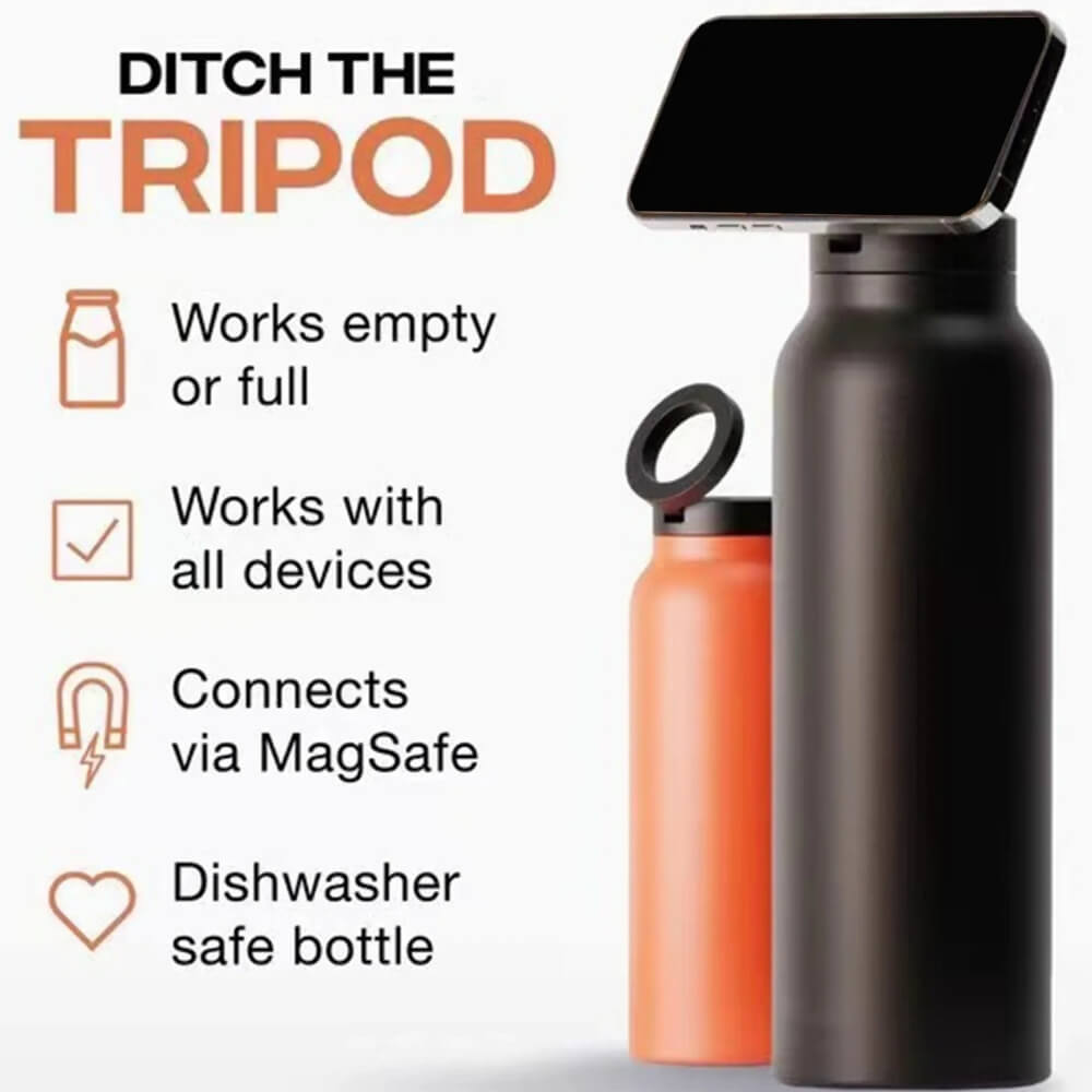 Hydration Bottle with Magnetic Phone Holder