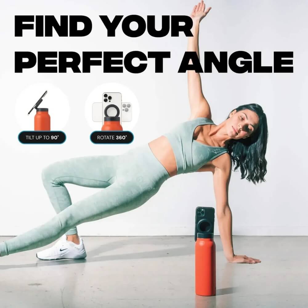 Hydration Bottle with Magnetic Phone Holder