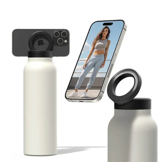 Hydration Bottle with Magnetic Phone Holder