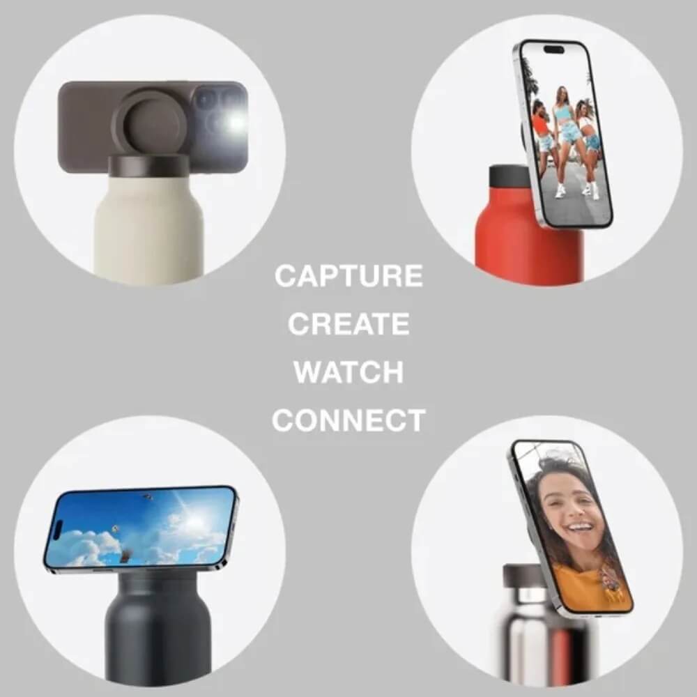 Hydration Bottle with Magnetic Phone Holder